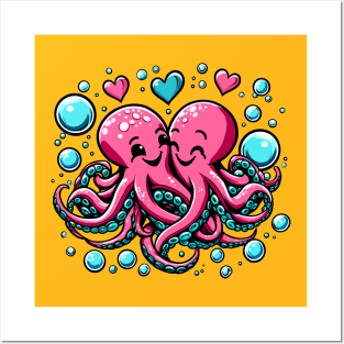 Hugging Octopi | Valentine’s Day Posters and Art